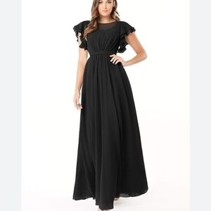 all black dresses near me Atria Cut-Out Long Special Occasion Dress 6823H Black / Medium Long sheer sleeves have Color:Walnut 5956 Dress Code Birthday Invitation sale-archived
